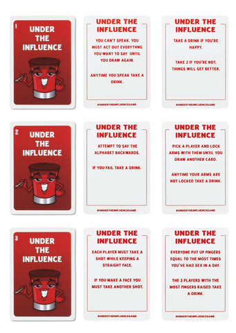 Under The Influence Party Pack - Shots No Chaser