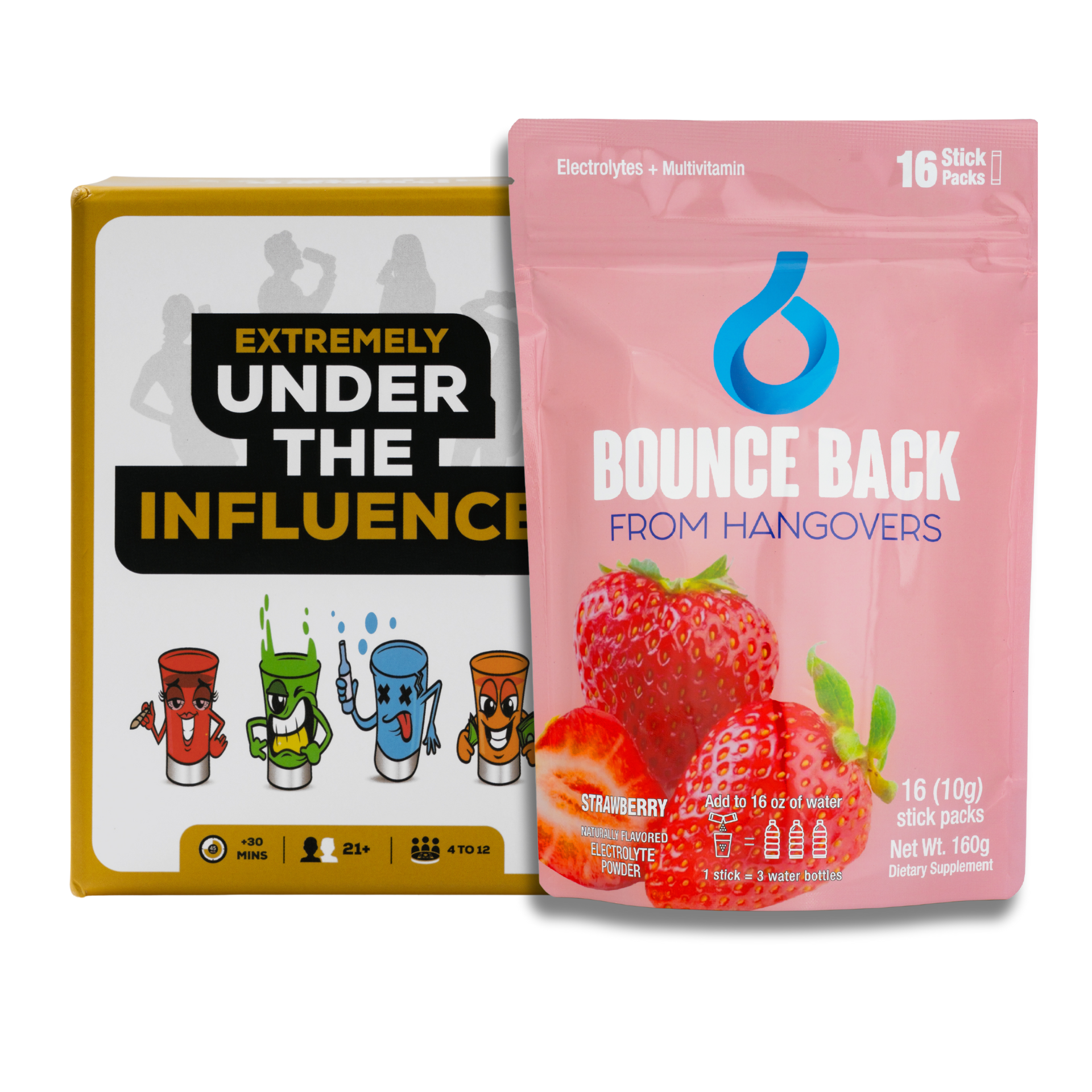 Extremely Under The Influence Recovery Bundle (Strawberry) - Shots No Chaser